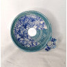Entonnoir tons bleus, motif floral - E011