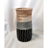 Vase ocre et noir taille moyenne - V2403