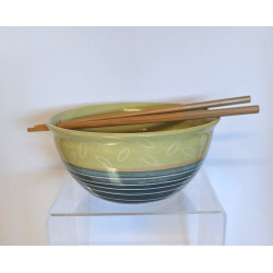 Bol à ramen  bleu et vert -...