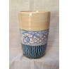 MUG / GOBELET ocre et pétrole, motif celtique - M12