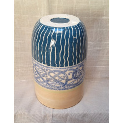 MUG / GOBELET ocre et pétrole, motif celtique - M12