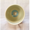 MUG / GOBELET vert chartreuse et turquoise, motif feuilles - M15