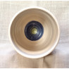 MUG / GOBELET blanc cassé et pétrole, motif géométrique - M14