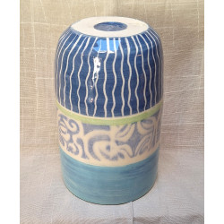 MUG / GOBELET turquoise et cobalt, motif celtique - M16